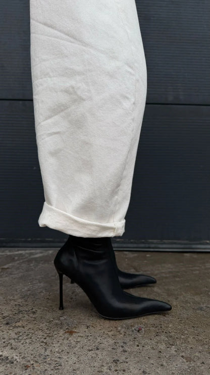 SELVÉRA Black Stretch Heeled Boots