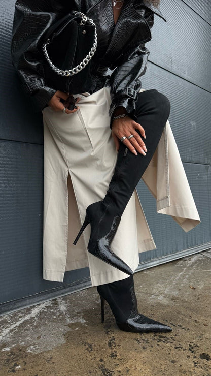 SAVÉLIA Black Patent Over-the-Knee Boots