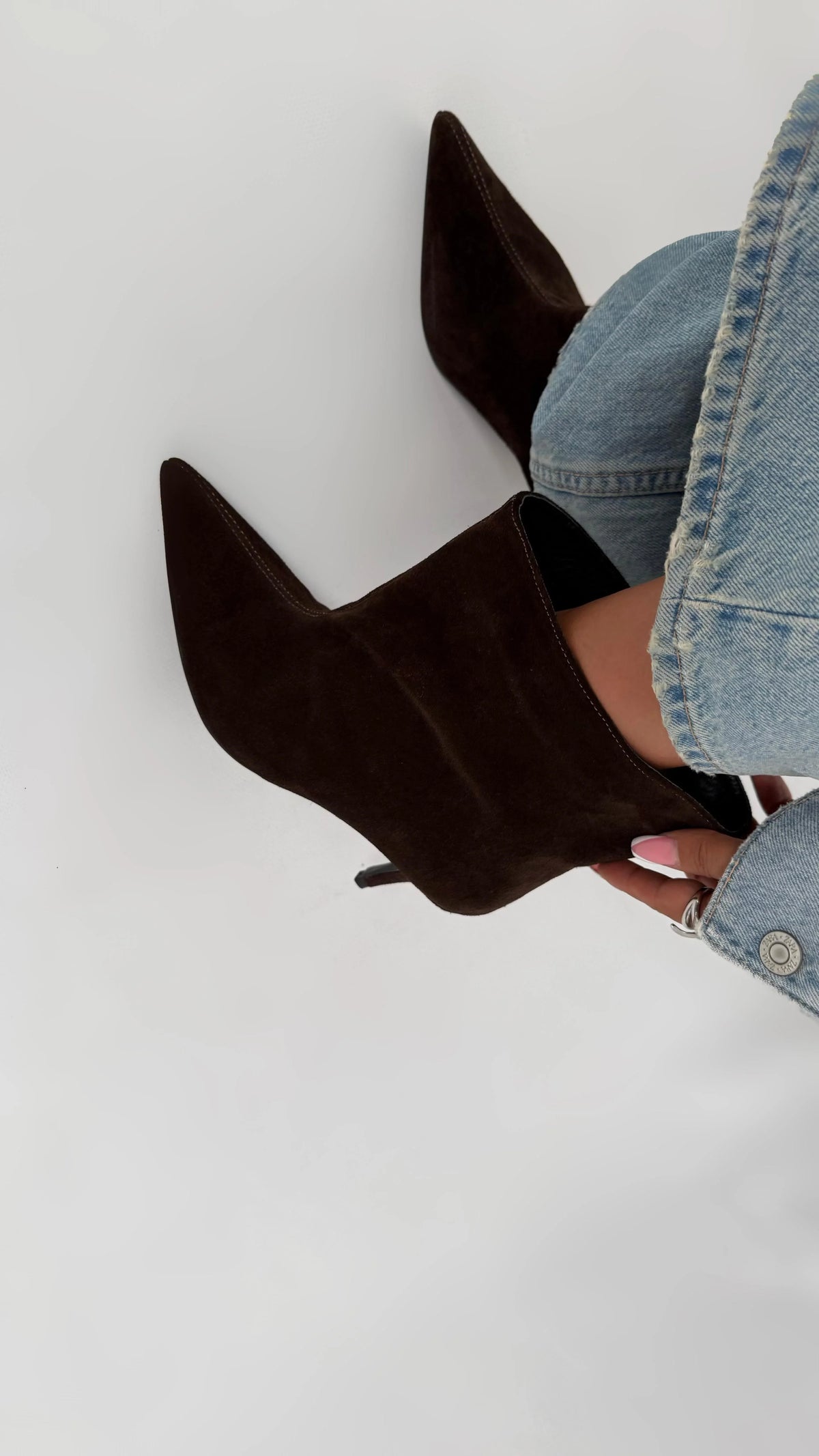 VARESSA Brown Suede Heeled Boots