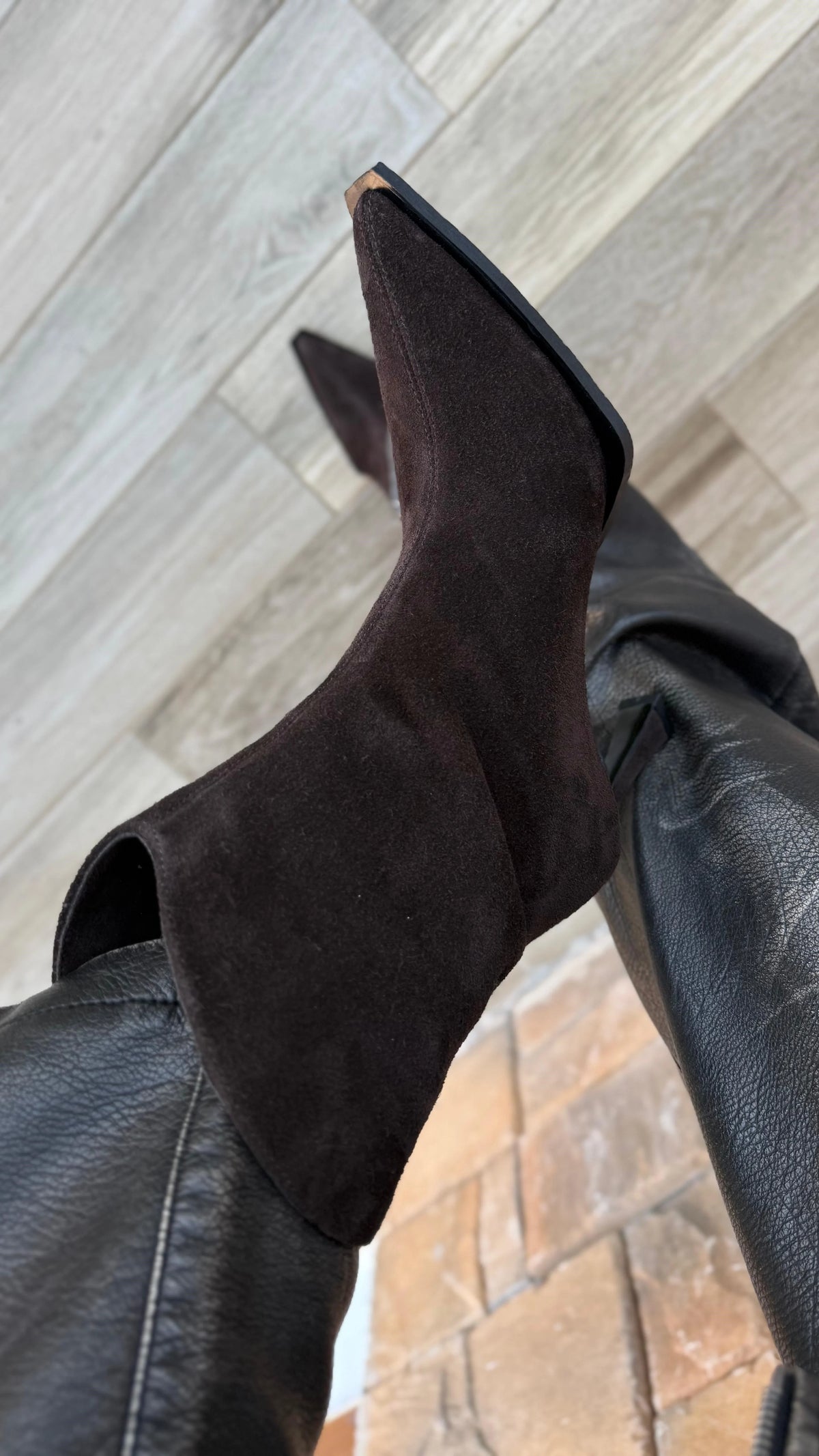 AVENORA Brown Suede Heeled Ankle Boots